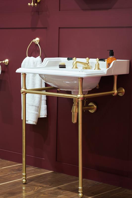 2863 victorian 3 hole basin 3705sb trad 3hole deck mount basin mixer w lever handles 6305sb victorian basin stand 6935sb trad towel ring satin brass 1